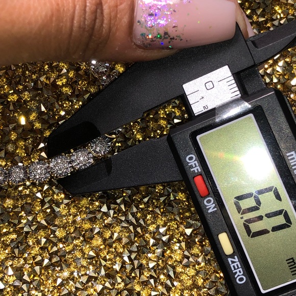 10k yellow gold vermeil Real Diamond Tennis Chain for Mother’s Day gift, bridal - Picture 6 of 11